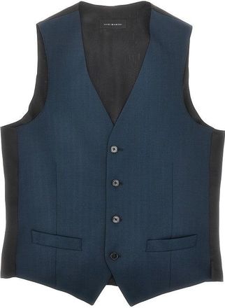 Lubiam Herringbone light wool tailored vest Man 46