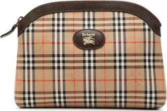 Burberry Pre-owned Clutches, female, Brown, Size: ONE SIZE Pre-owned Cosmetic Pouch
