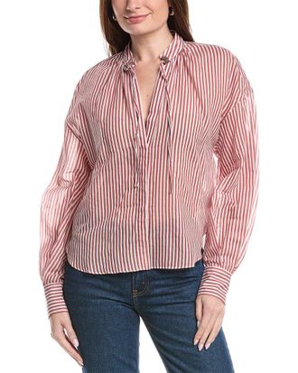 Brunello Cucinelli Tie Neck Silk-Blend Blouse