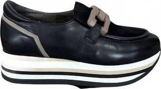 Softwaves Womens Cathy Loafers In Black Taupe