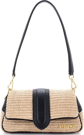 Jacquemus Le Bambimou Padded Shoulder Bag Raffia with Leather Petite