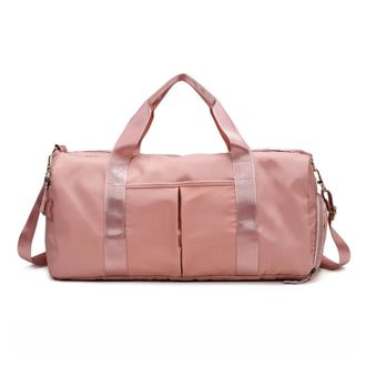 Generic Compatible For Wet Dry Separate Travel Bag Large Gym Swim Yoga Sports Duffel(Black pink)