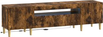 vidaXL Mueble De Tv Led Roble Ahumado Madera De Ingenier&iacute;a Vidaxl