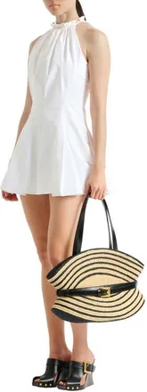 Balmain Flared cotton poplin dress in White at Nordstrom, Size 38