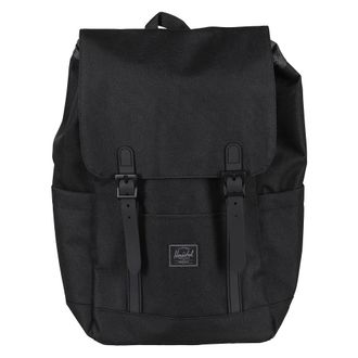Herschel Tassen, Heren, Zwart, ONE Size, Polyester, Kleine Retreat Rugzak Zwart Trekkoordsluiting