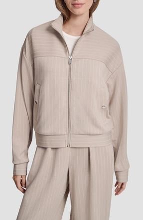 DKNY Pinstripe Zip Jacket in Pebble Pinstripe at Nordstrom, Size Xx-Small