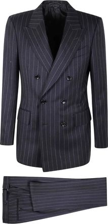 Tom Ford Completo gessato in lana - Grigio