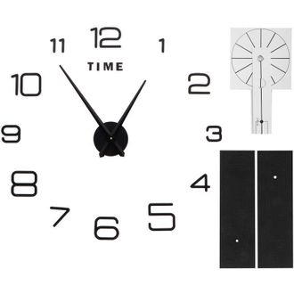 OEM Reloj De Pared Acr&iacute;lico Sin Marco Para Armar T&uacute; Mismo Con Superficie De Espejo, Decoraci&oacute;n Autoadhesiva Para Sala De Estar/dormitorio, Negro - Crezuo