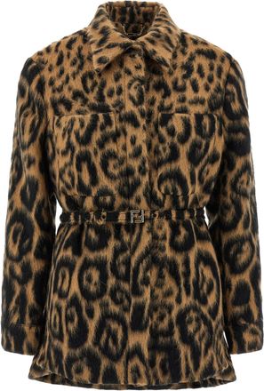 Fendi Animalier Jacket Trench E Impermeabili Beige-Donna