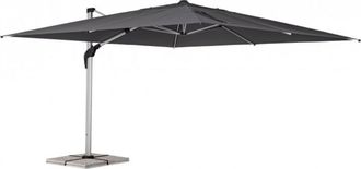 Konte Design Sombrilla colgante con m&aacute;stil de aluminio y lona gris oscuro 4x4