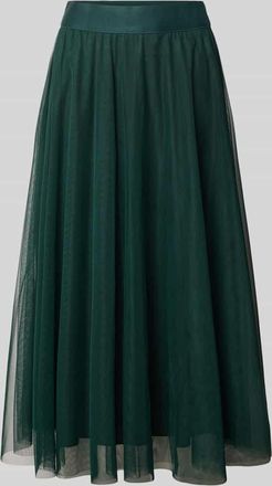 Zero Midirock aus Mesh mit elastischem Bund in Dunkelgruen, Gr&ouml;&szlig;e 44