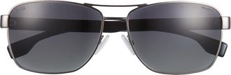BOSS 60mm Polarized Rectangular Sunglasses in Matte Dark Ruthenium at Nordstrom Rack