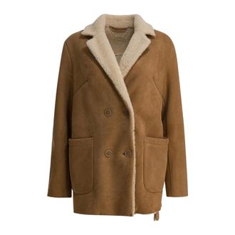 Salvatore Santoro Dames, Mantels, Beige, Maat: XS Su&egrave;de