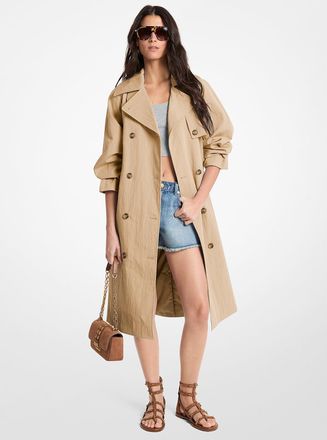 Michael Kors Oversized Washed Cotton and Nylon Trench Coat