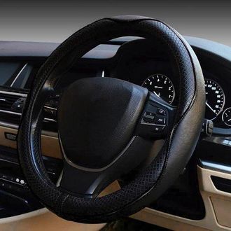OEM Funda Para Volante De Coche - Funda Para Volante - Agarre Mejorado - Piel Sint&eacute;tica De Alta Calidad - 37-39 Cm - Negro