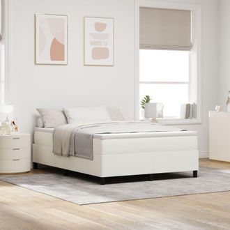 vidaXL Letto a molle Crema 160 x 200 cm Tessuto in velluto a coste Vidaxl