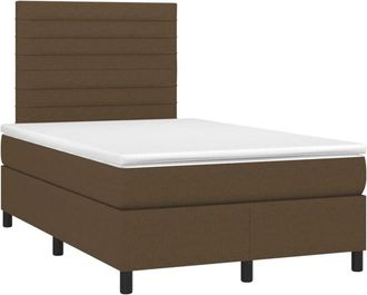 vidaXL Cama Box Spring Con Colch&oacute;n Tela Marr&oacute;n Oscuro 120x190 Cm Vidaxl