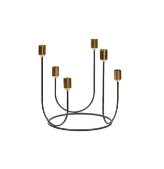 Beliani Candelero metal 25 cm negro