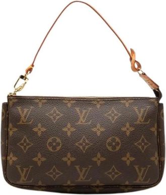 Louis Vuitton Pre-owned Pochette Accessoires - Dames - Vintage Schoudertas - Bruin - ONE Size - Leer - Vintage