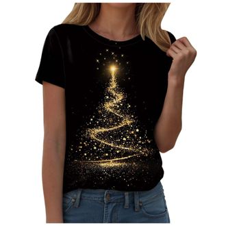 Generic Womens Christmas Top Christmas Graphic Tops Snowman Print Xmas Wine Glass Tops Short Sleeve Round Neck T-Shirt Women Novelty Christmas T-Shirts Family