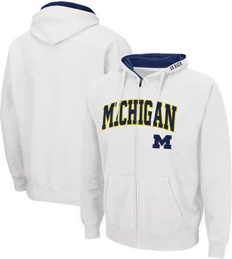 Colosseum Mens Colosseum White Michigan Wolverines Arch & Logo 3.0 Full-Zip Hoodie at Nordstrom, Size Xx-Large