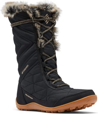 Columbia MINX MID III Waterproof Womens Snow Boots, Black x Khaki II, 4.5 UK