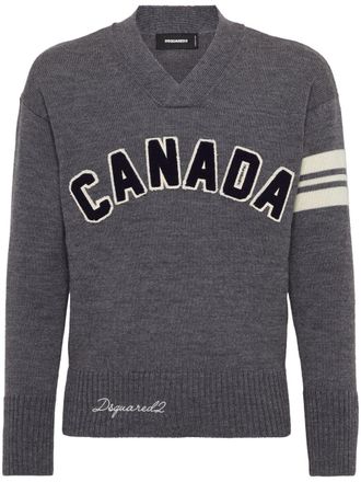 Dsquared2 Canada-patch jumper - men - Wool - XXXL - Grey