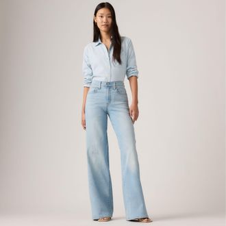 Levi's 728 High Rise Wide Leg Jeans - Womens - 23X30 - Light Wash / Eternal Indigo Light