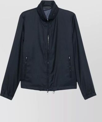 Giorgio Armani cashmere silk blend blouson jacket high collar