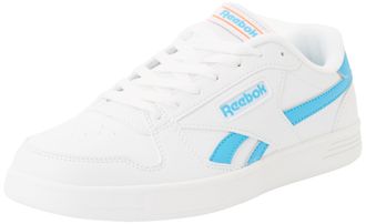 Reebok Mens Match Prime Sneaker, White/Future Cyan/Flash Orange, 44.5