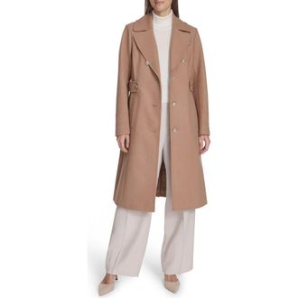 Kenneth Cole Notch Lapel Military Coat in Camel at Nordstrom Rack, Size X-Small