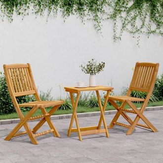 Berkfield Home 3 Piece Folding Garden Dining Set Solid Wood Acacia in Brown