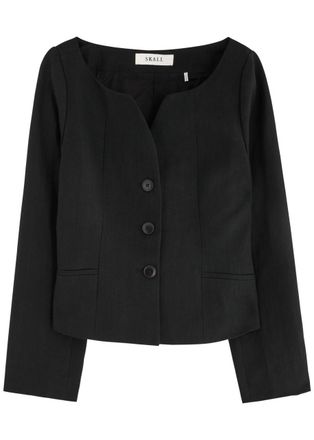 Skall Studio Athena Linen-blend Blazer - Black - 38 (UK10 / S)