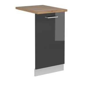 Vicco Tapa Del Lavavajillas R-line, Antracita Alto Brillo, 45 Cm, Et Roble