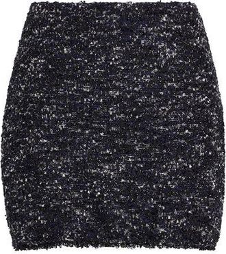 8 by YOOX TWEED MINI SKIRT WITH FRAYED HEM