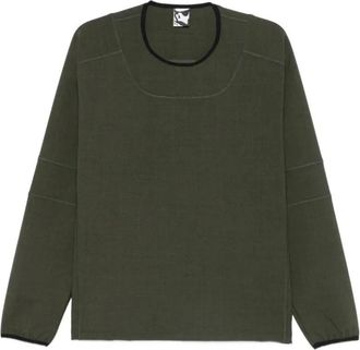 GR10K Wool Overlock Longsleeve - Heren - Longsleeves - Groen - M - Wol - Tops
