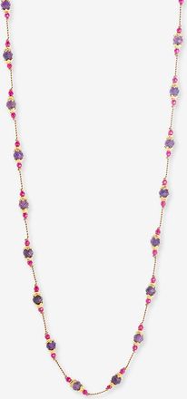 Tityaravy Kordelhalskette mit Amethyst und Rubellit Sriphala