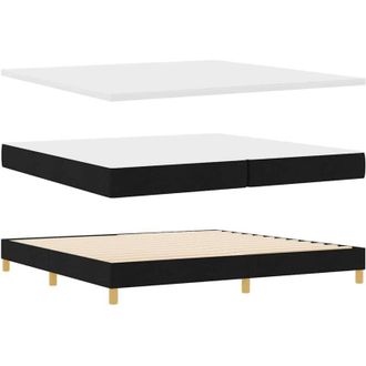 vidaXL Vidaxl - Cama Con Somier Y Colch&oacute;n Crema 90x200 Cm Fabric Negro