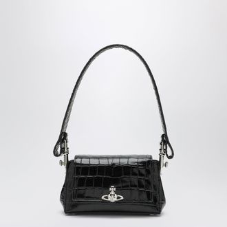 Vivienne Westwood Black Hazel bag in croc-effect patent leather