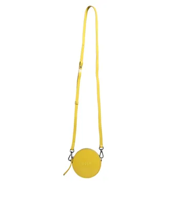 Msgm Yellow Leather Logo Crossbody Sling Shoulder Round Womens Bag (Pre-Owned)