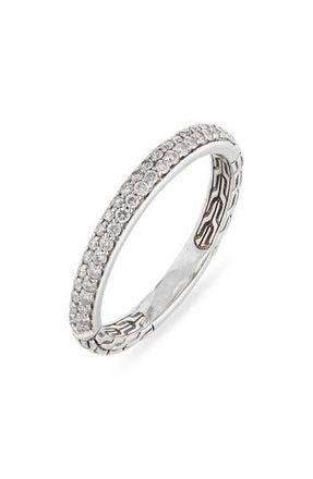 John Hardy JH Essentials Silver Diamond Pav&eacute; (0.36ct) 2.5mm Band Ring at Nordstrom Rack, Size 7
