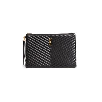 Saint Laurent Matelass&eacute; Leather Pouch bag