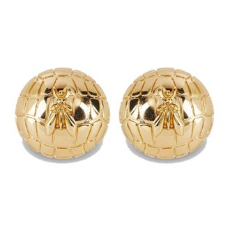 Patrizia Pepe Orecchini a sfera in metallo effetto coccodrillo - - Accessories - Donna - Giallo - ONE SIZE