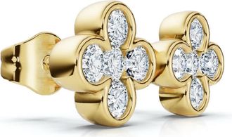 Pompeii3 1/2Ct Diamond Bezel Earrings Womens White or Yellow Gold Lab Grown