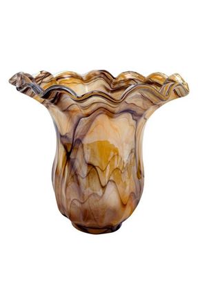 Vietri Onda Large Glass Tulip Vase in Brown at Nordstrom
