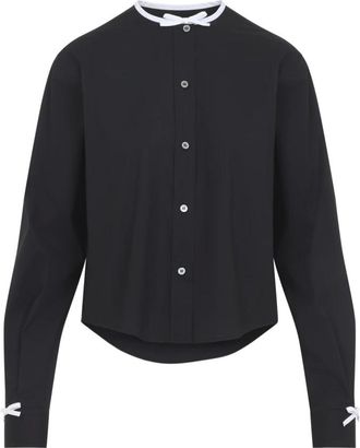 Moschino Jassen, Dames, Zwart, M, Katoen, Bow Jacket