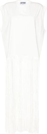Sunnei sleeveless long-fringed top - women - Organic Cotton - S - White