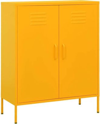 Berkfield Home Storage Cabinet Mustard Yellow 80x35x101.5 cm Steel