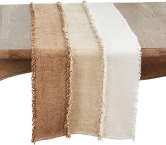 Saro Lifestyle Color Cascade Fringed Table Runner 16x72 In Multi