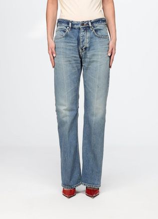 Balenciaga Jeans straight a vita media in denim di cotone blu